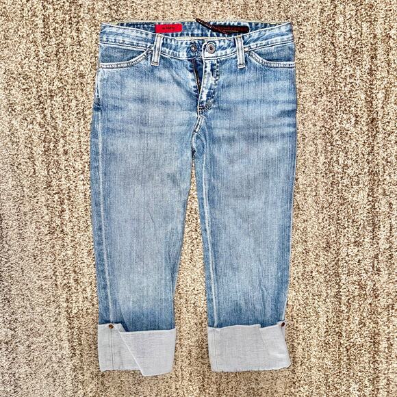Adriana Goldschmied Women's Rolled Capri Blue Denim Regular Fit Jeans 26 - Picture 1 of 11